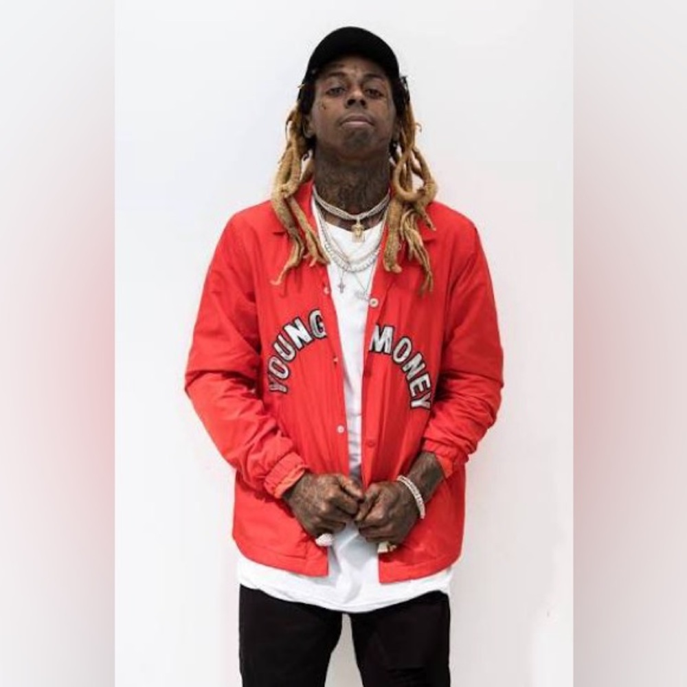 Red Button-Up Young Money Jacket